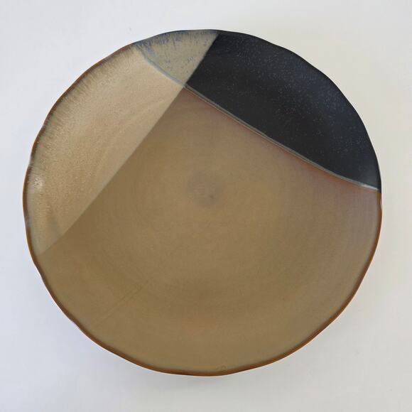 Sango Gold Dust Black Dinner Plate Round Two Tone Stoneware 12.5 in Replacement - Picture 2 of 8
